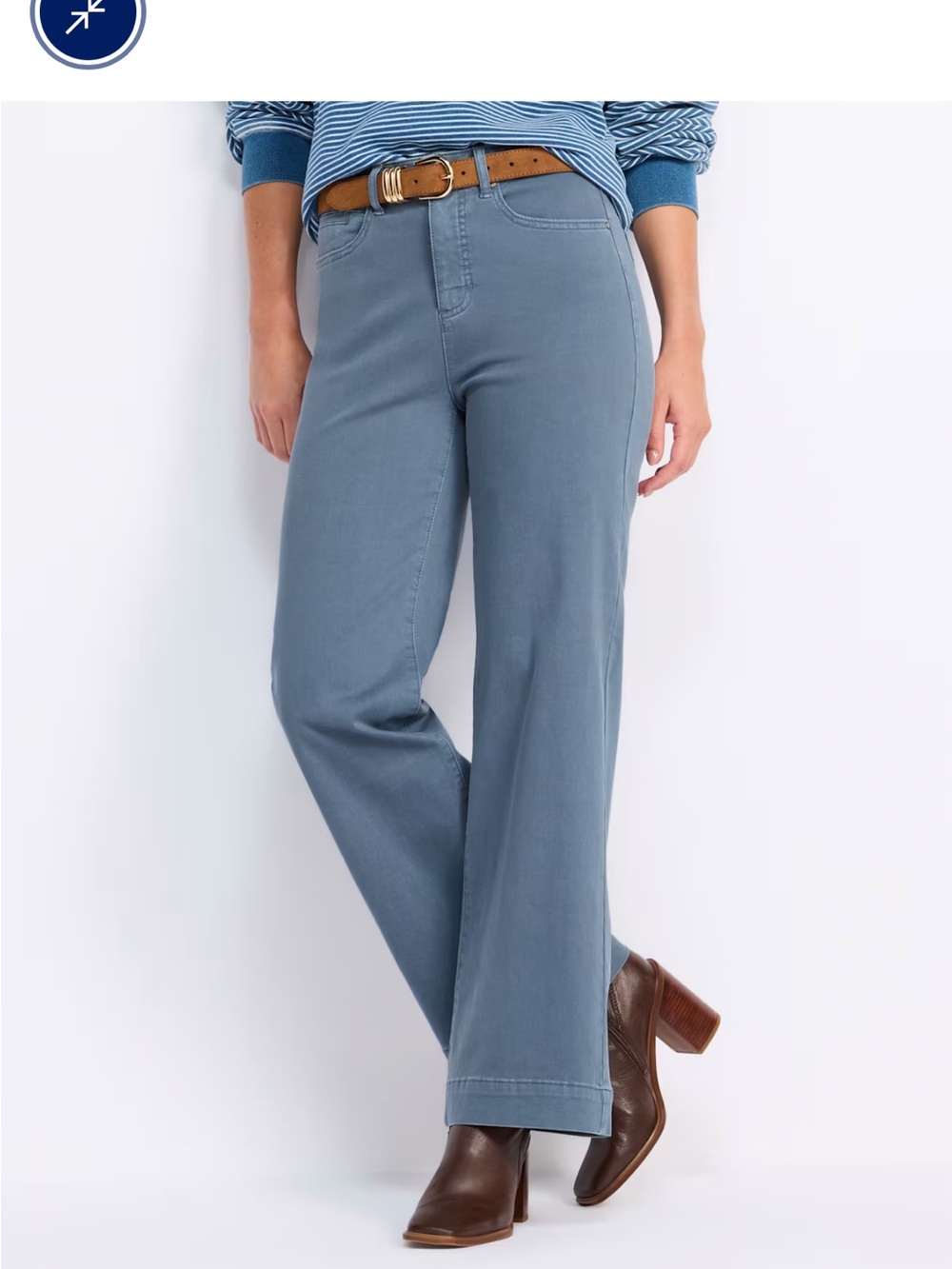 Tribal NWT 4P Wide-Leg highwaist stretch jean-Pants in Slate Blue